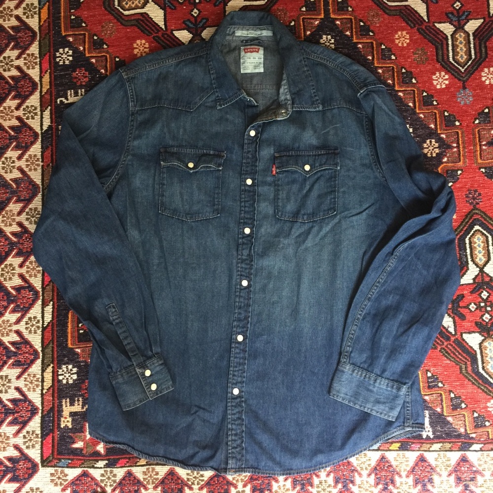 Levi’s Denim Western Modern Fit  Shirt ! Sz XXL